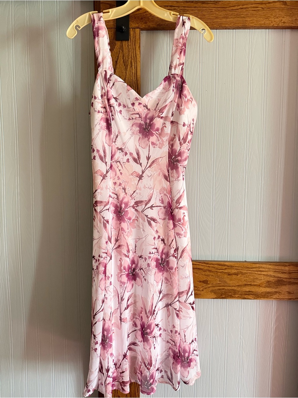 connected apparel Pink and Mauve Floral Midi Slip Dress